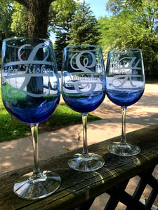 Wine Glasses - Hand Etched
