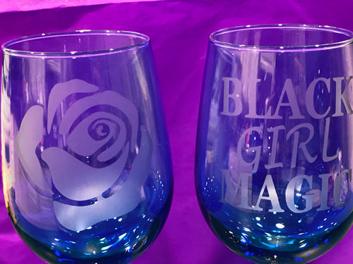 Wine Glasses - Hand Etched