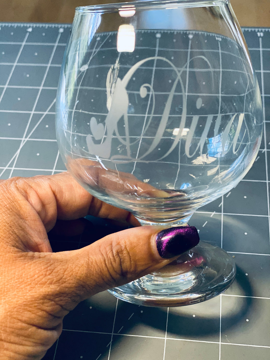 Cognac / Brandy Snifter - Hand Etched